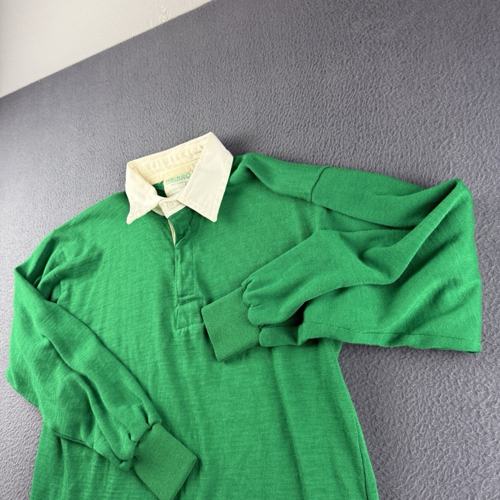 Halbro Shirt Men's 42 Green Rugby Vintage England 80s 90s Blank Jersey Polo